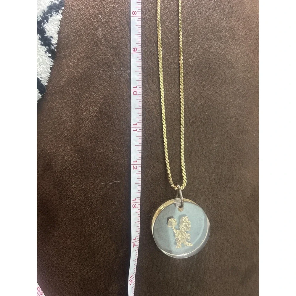 Big Boy Burger Disc Pendant Necklace Gold‎ Tone Retro Charm
